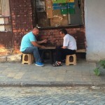 Two local men playing in Prizren